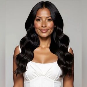 New Irresistible Me Invisible 100% Real Human Hair Clip Extensions Natural Black